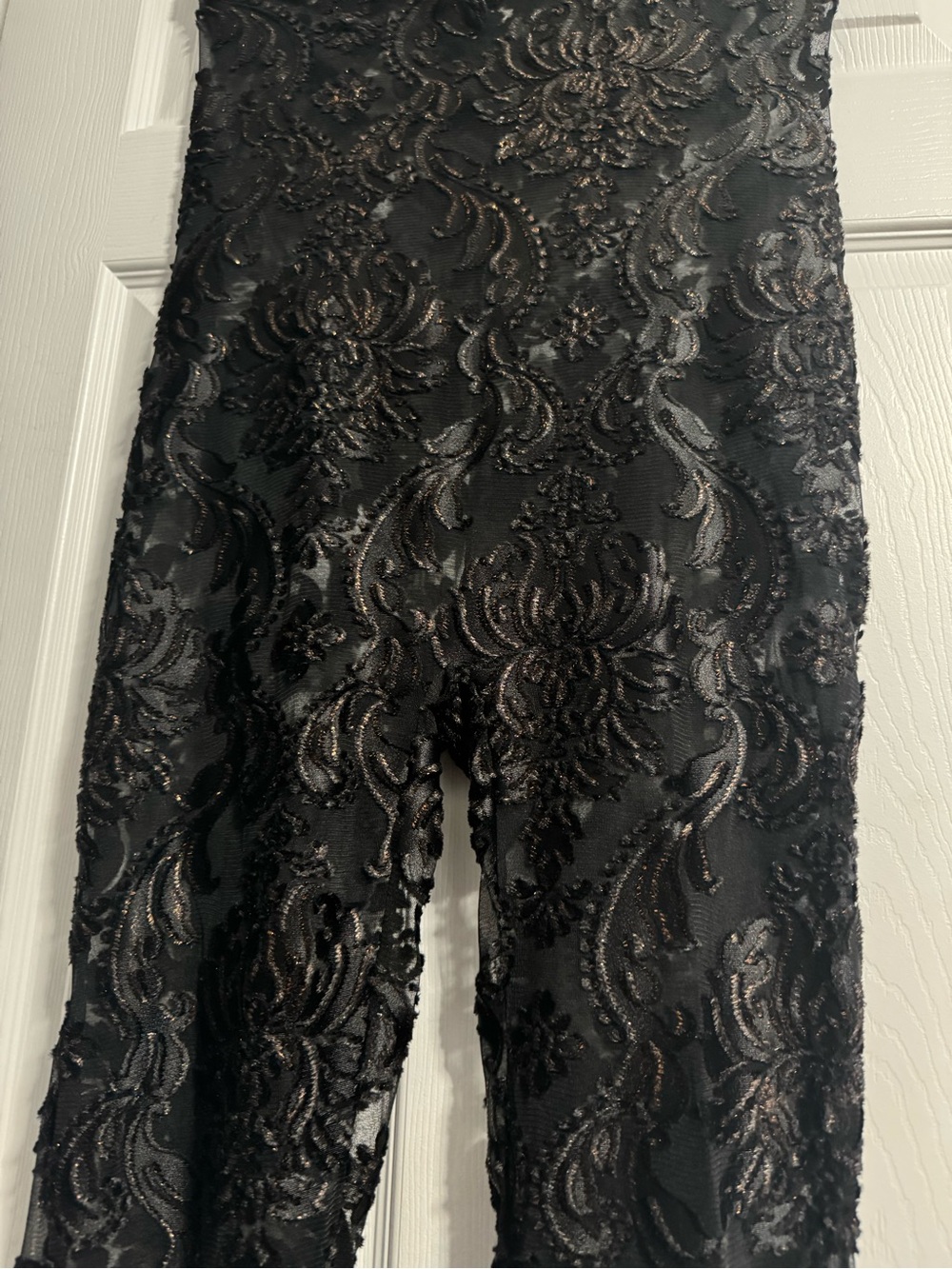 Fashion Nova Victoria Halter Lace Jumpsuit – Black - Picture 6 of 7